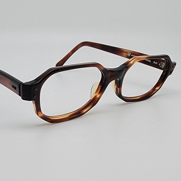 American Optical AO 521 Brown Tortoise Eyeglasses Frame USA 48-17-130 - Picture 6 of 12